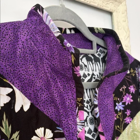 HOMEMADE | Quilted Patchwork Floral Open Jacket - Picture 3 of 16